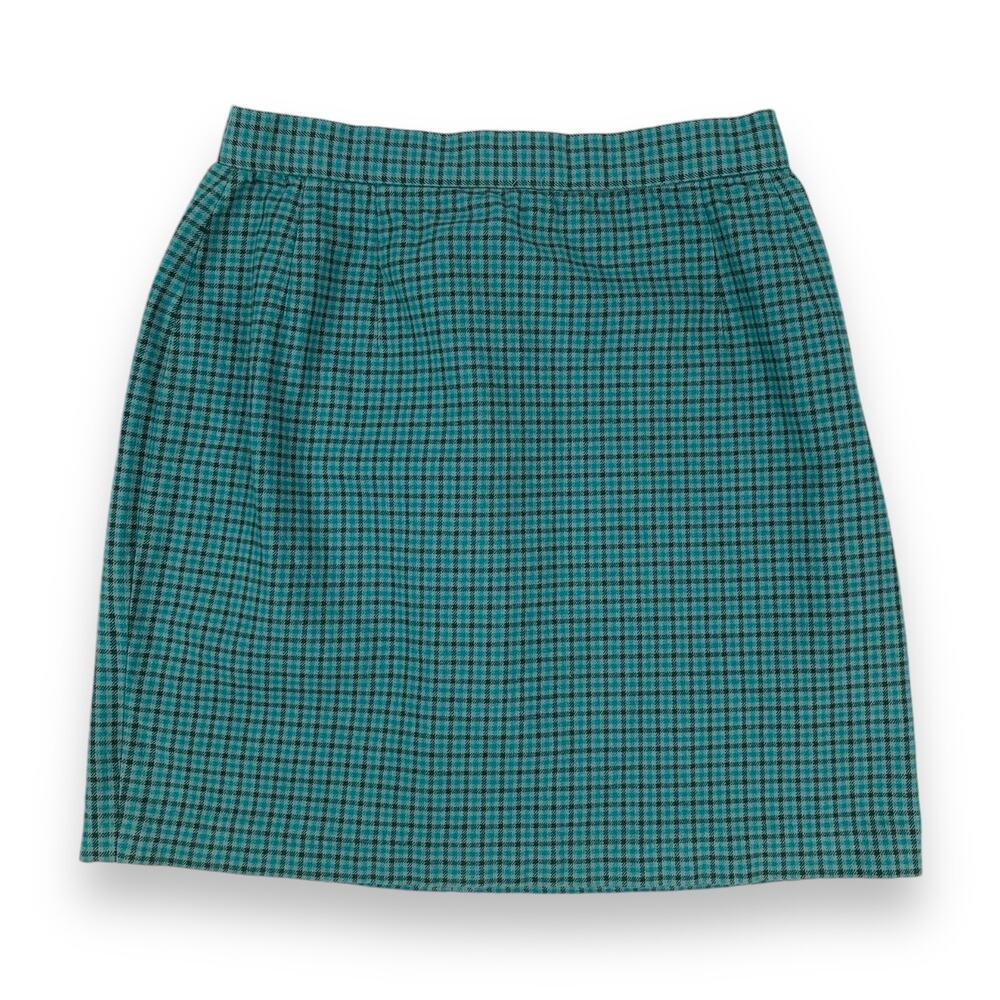 90's GAP blue plaid cotton spandex mini skirt - Picture 5 of 10